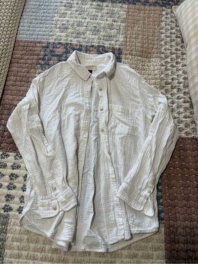 Universal Thread 100% Cotton White Lightweight Button-Down Shirt